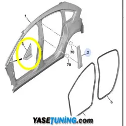 citroen c5 yan cam plastiği