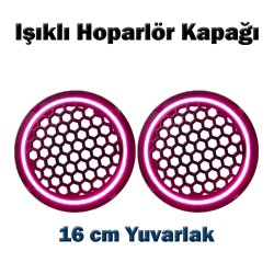 ışıklı hoparlör kapağı pembe 16 cm