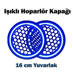 ışıklı midrange hoparlör kapağı mavi 16 cm