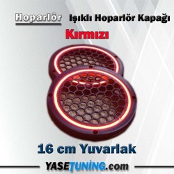 kırmızı ışıklı ledli hoparlör kapağı 16 cm