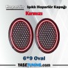 kırmızı ışıklı hoparlör kapağı oval