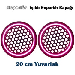 ışıklı hoparlör kapağı 20 cm pembe midrange ledli