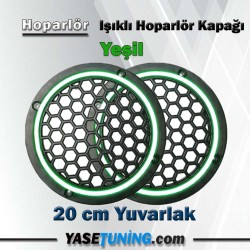 ışıklı hoparlör kapağı yeşil 20 cm ledli midrange