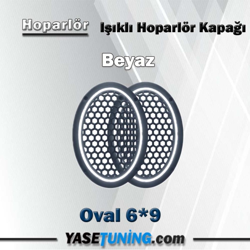 ışıklı hoparlör kapağı beyaz oval