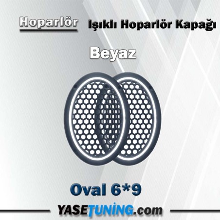 ışıklı hoparlör kapağı beyaz oval